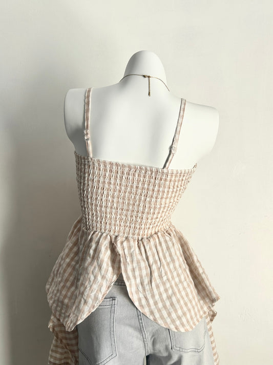 Twisted front peplum top